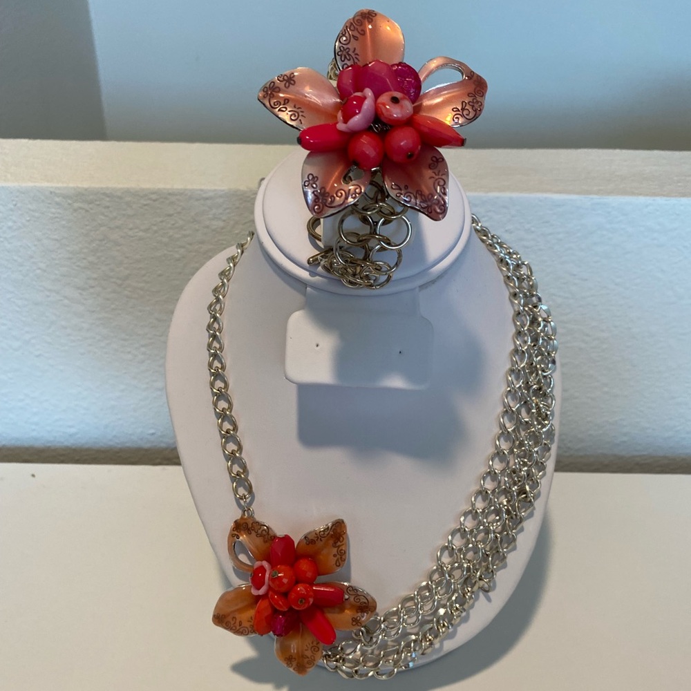 Charming Charlie’s Pink Necklace and Bracelet